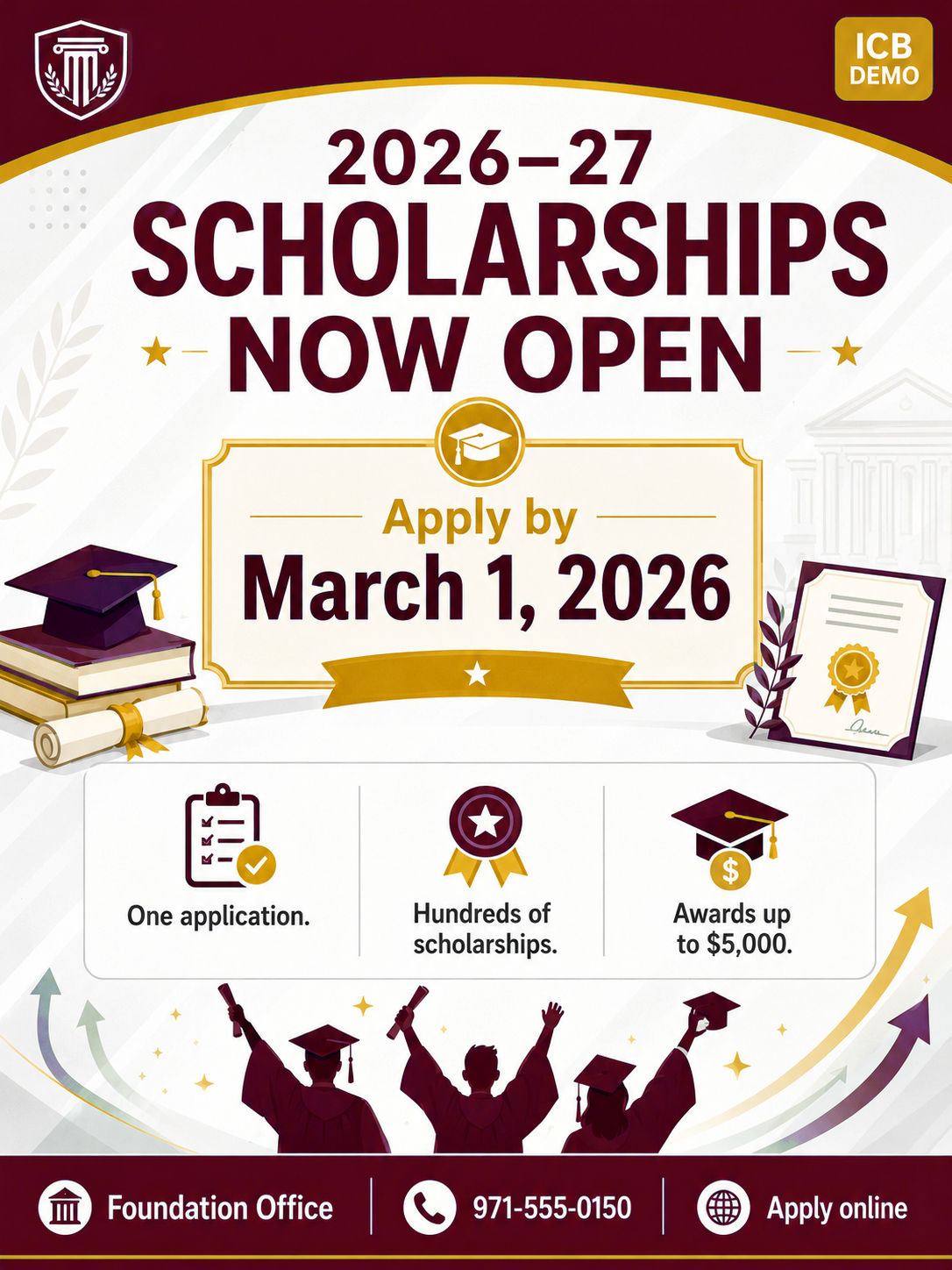 2026-27 scholarships now open, apply by March 1, 2026
